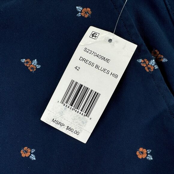 Weatherproof Vintage Mens 7" Floral Printed Stretch Shorts Navy Blue 42 - Picture 2 of 5